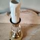 Petite lampe de chevet années 40 - pied en verre taillé et laiton