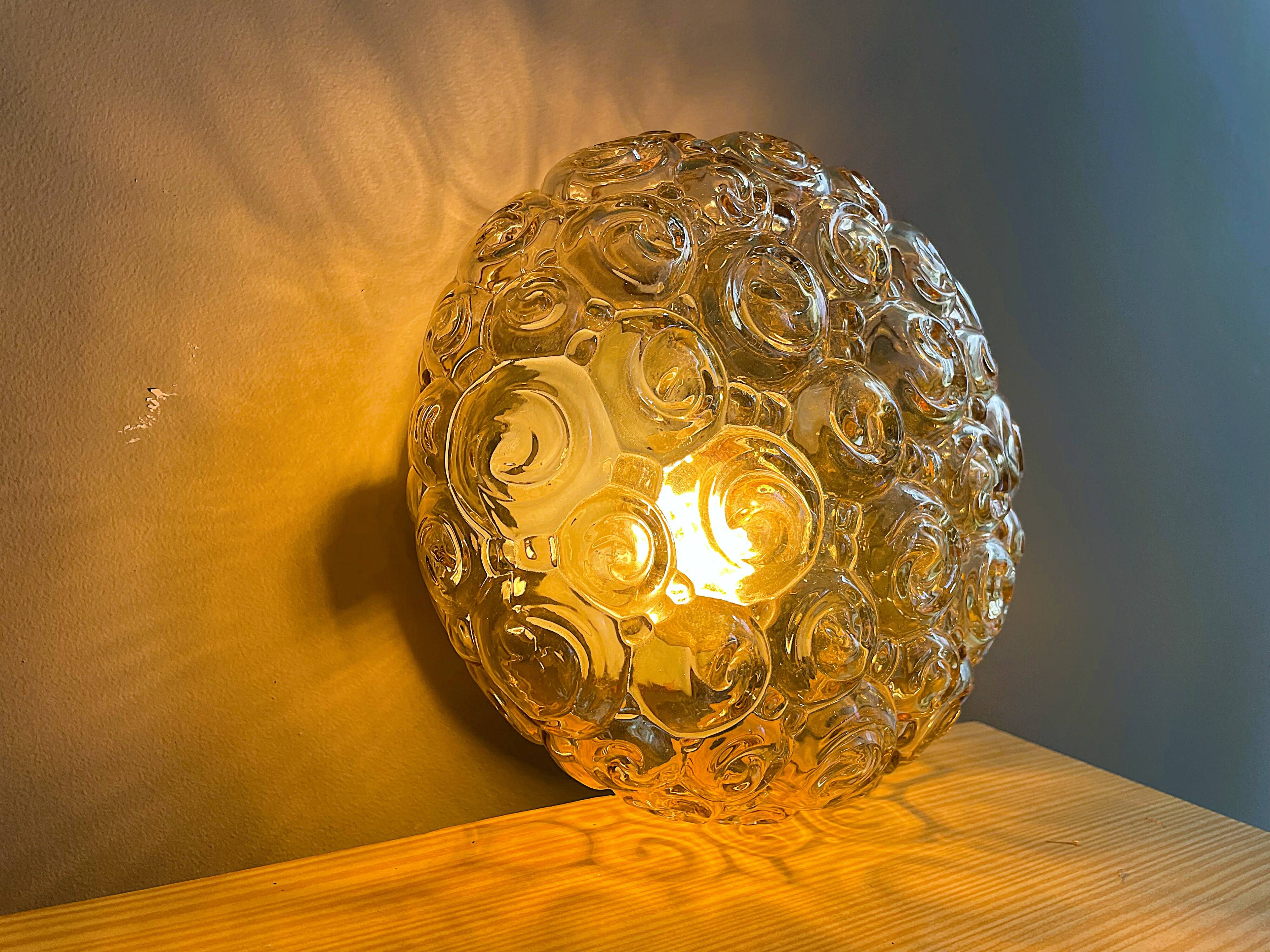 Glass flush mount ceiling or wall light by Helena Tynell