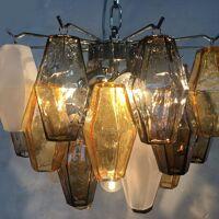 Multicolor “poliedri” murano glass chandelier