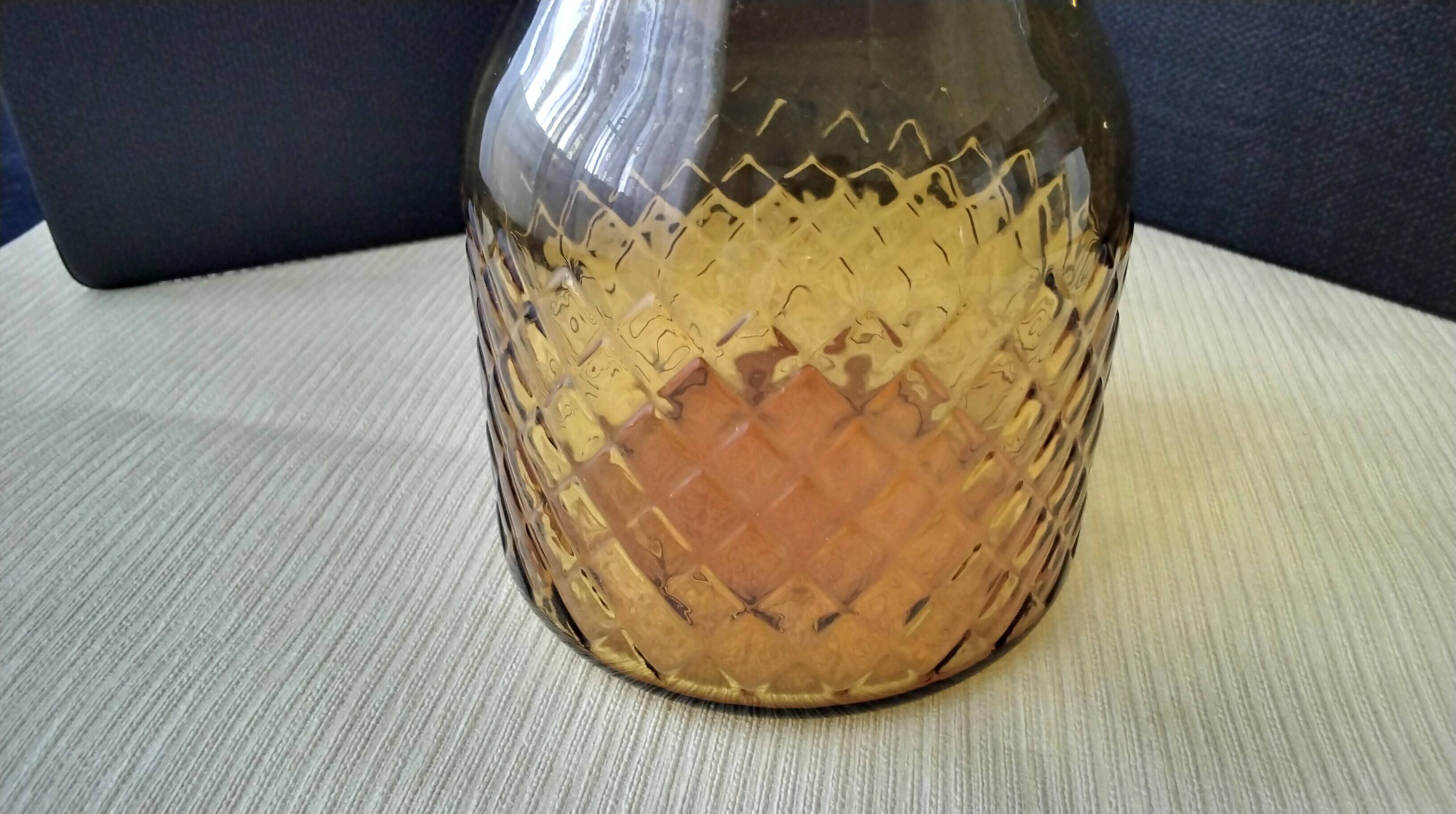 Water carafe, vintage amber glass jug