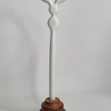 Biomorphic-inspired sculpture, on an industrial wooden base, 27 cm