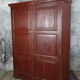 Large Indian wooden wardrobe with 2 doors and 4 shelves, raw wood interior
