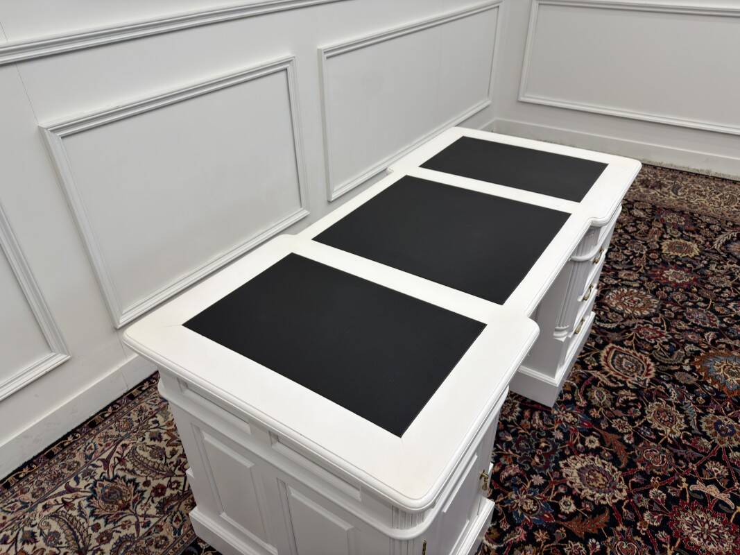Classic English White Chesterfield Desk