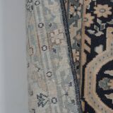 Handknotted Indigo Turkish Oushak Rug with Medallion 3'1" X 5'4"