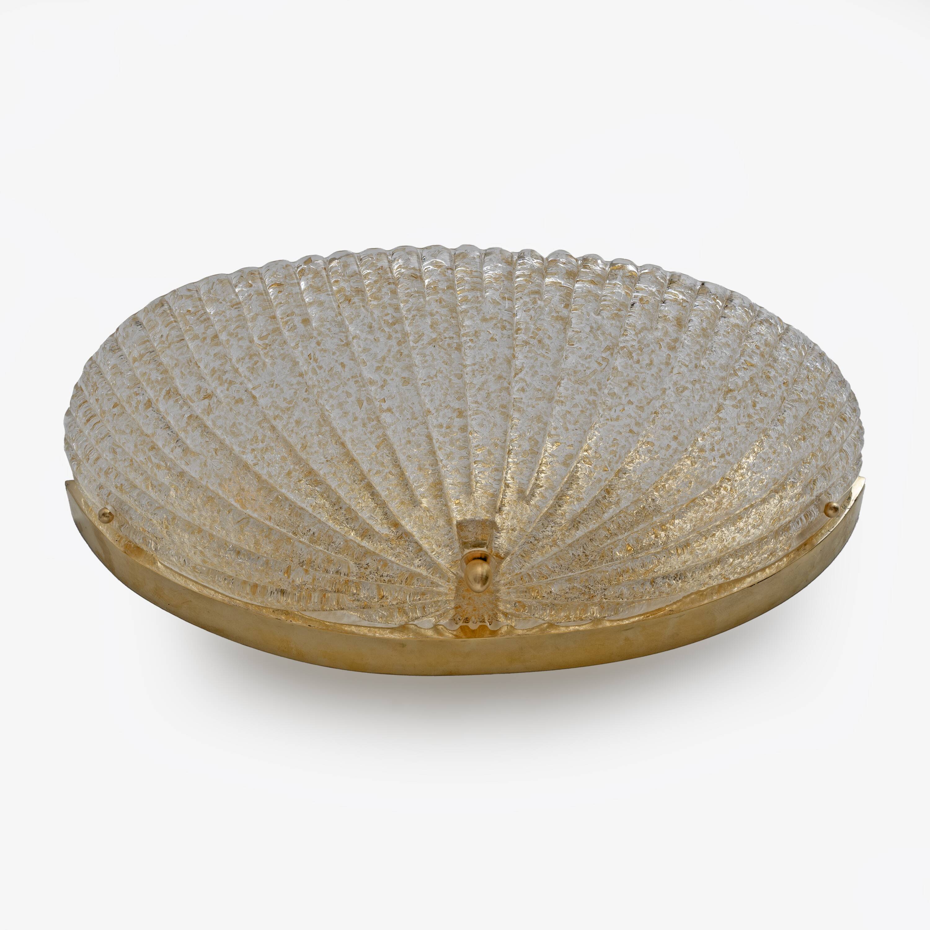 Pair of Mid Century Modern Murano Glass Shell Sconces