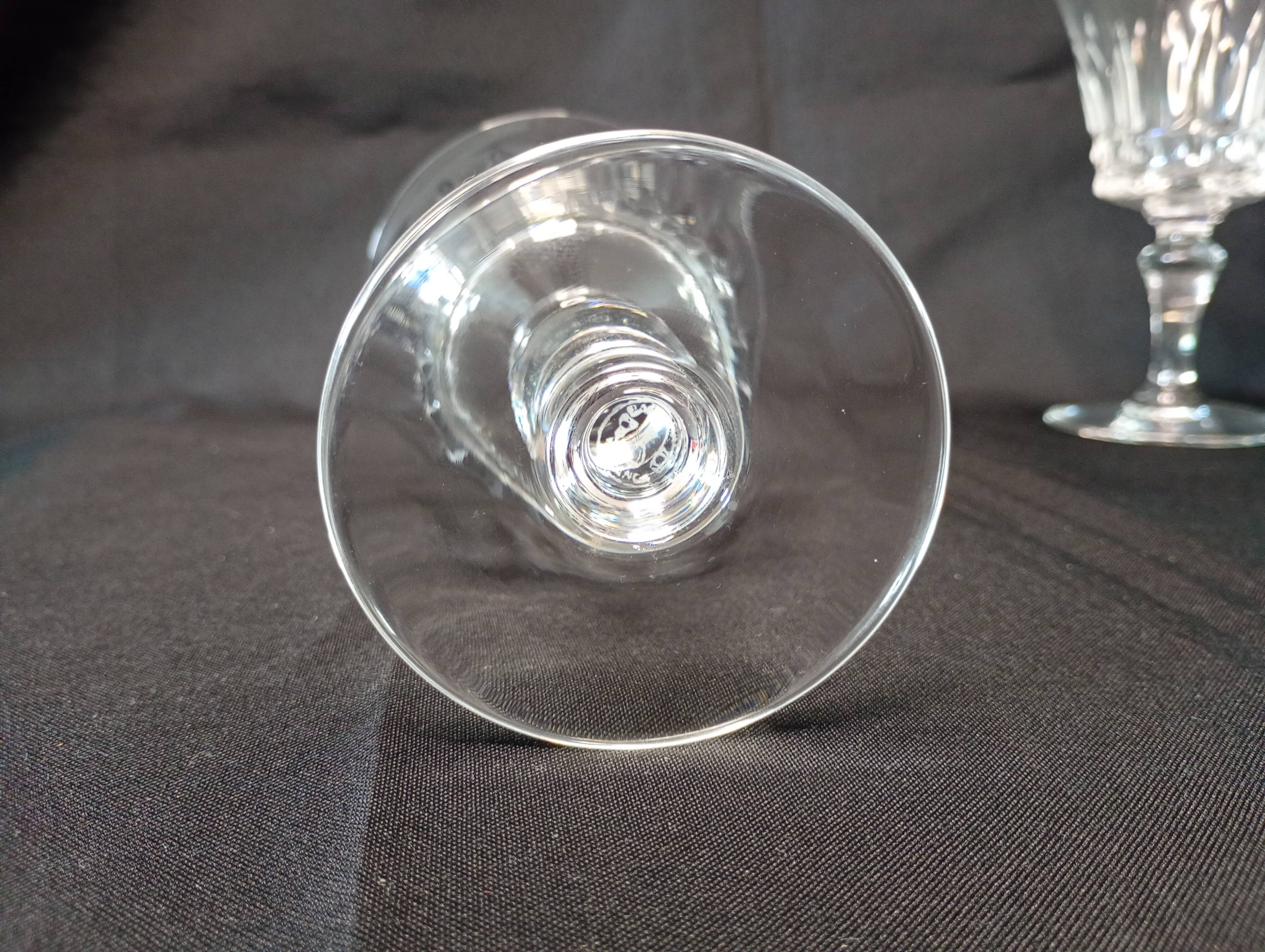 Set of 12 Baccarat Piccadilly Cut Crystal Red Wine Goblets