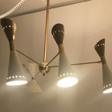 Pendant light 8 lights brass white and golden