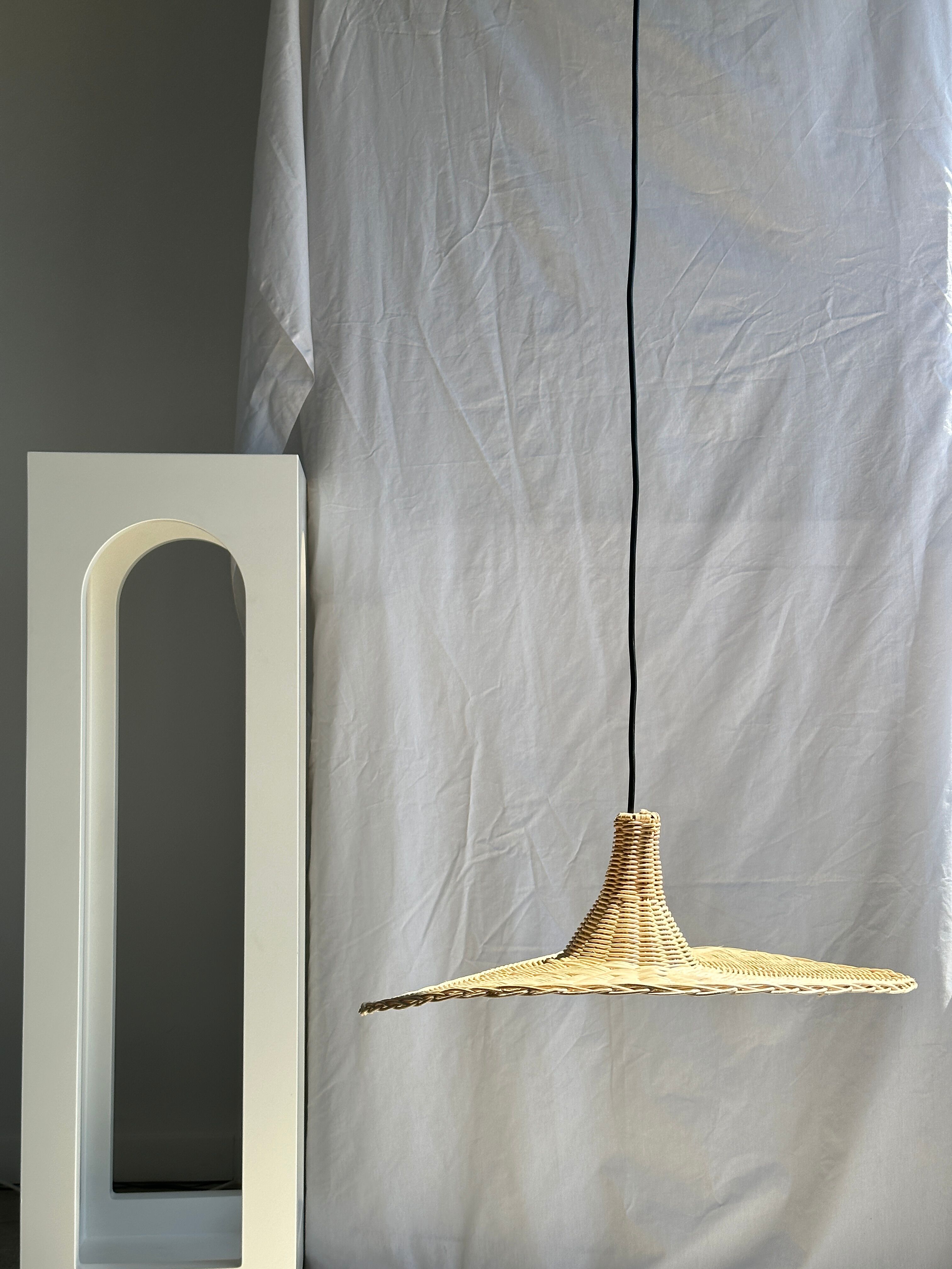 Suspension en rotin en forme chapeau D:60cm