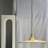 Small suspension, rattan luminaire in hat shape D:60cm
