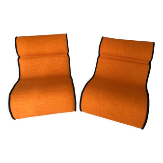 Canapé / fauteuil club laforma orange art déco
