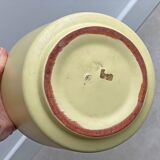 Jardinière / pot de fleurs en céramique jaune pastel du milieu du siècle