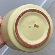 Mid Century pastel yellow ceramic planter / flower pot