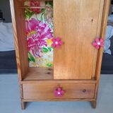 Pop doll toy wardrobe for children wooden furniture 1960 france for room decoration