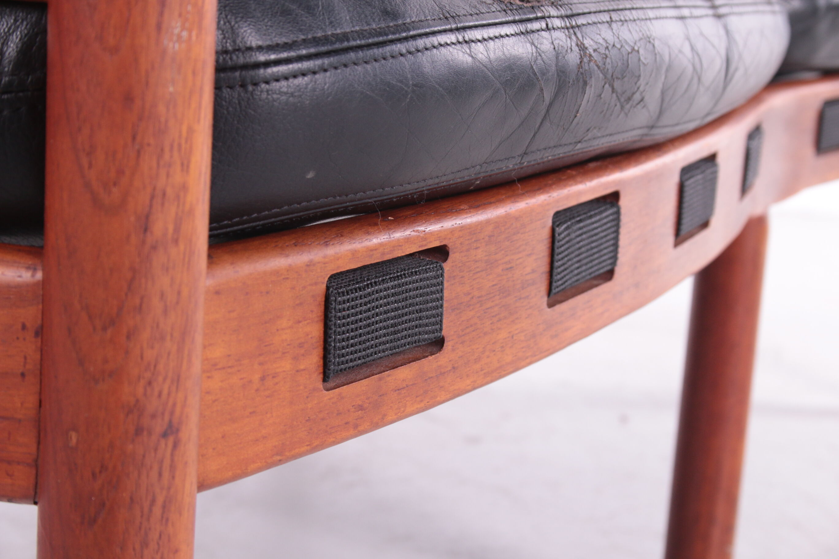 Vintage black leather 2 seater sofa by Sven Ellekaer for Coja, 1960s