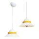 Duo de suspensions bicolore jaune et blanc, Italie, 1970s