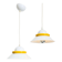 Duo de suspensions bicolore jaune et blanc, Italie, 1970s