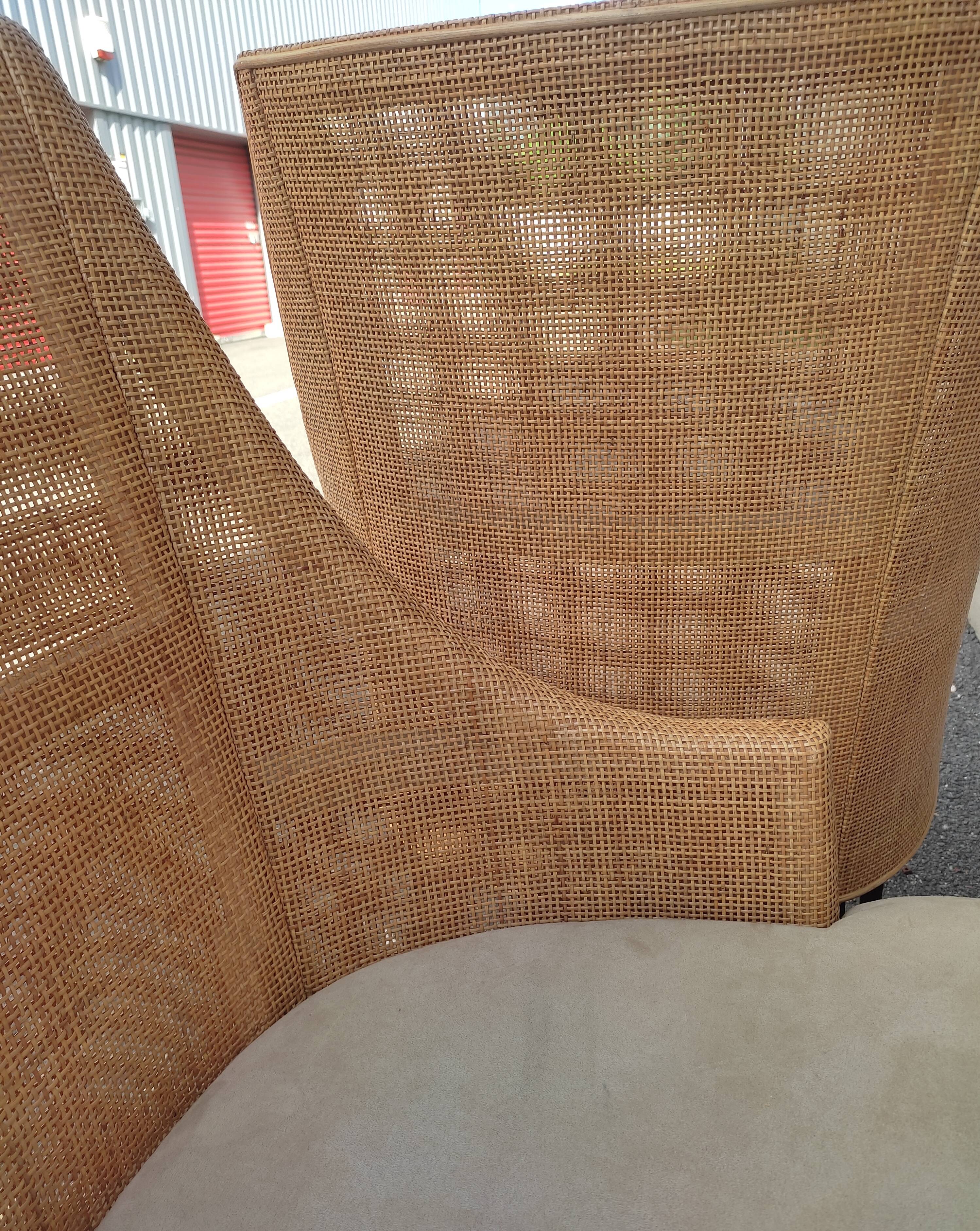 Canine rattan armchair