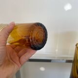 Set of 5 vintage twisted glasses – orange-brown orangeade – 60s/70s