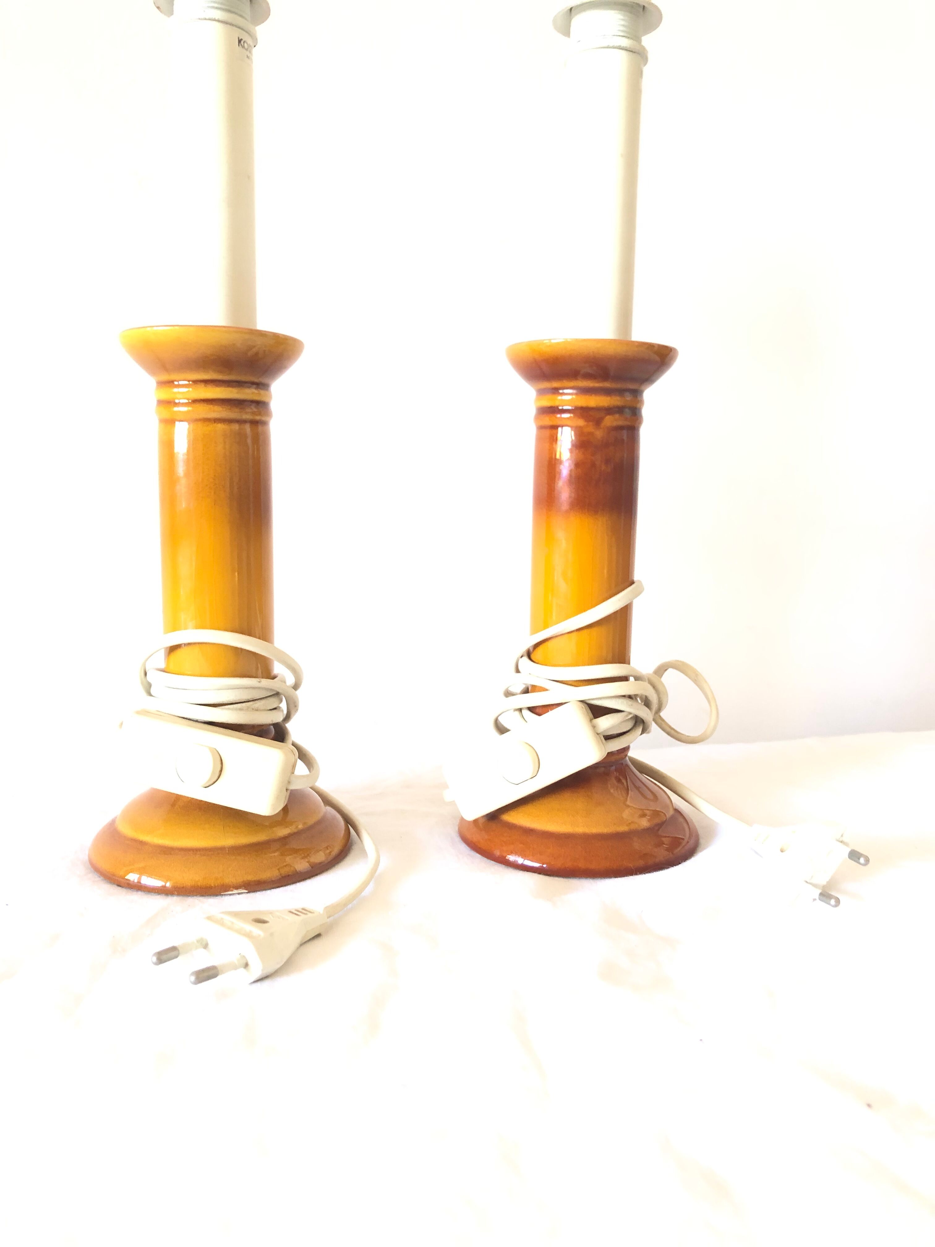 Paire  de lampe fabrication française Kostka vintage.