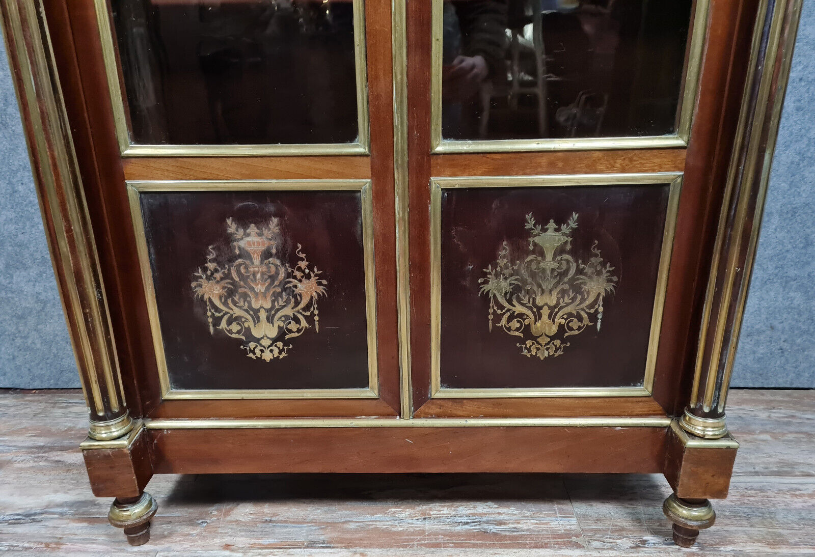 Library period Napoleon III in marquetry Boulle around 1850