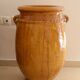Large terracotta jar tamegroute enameled in curry yellow