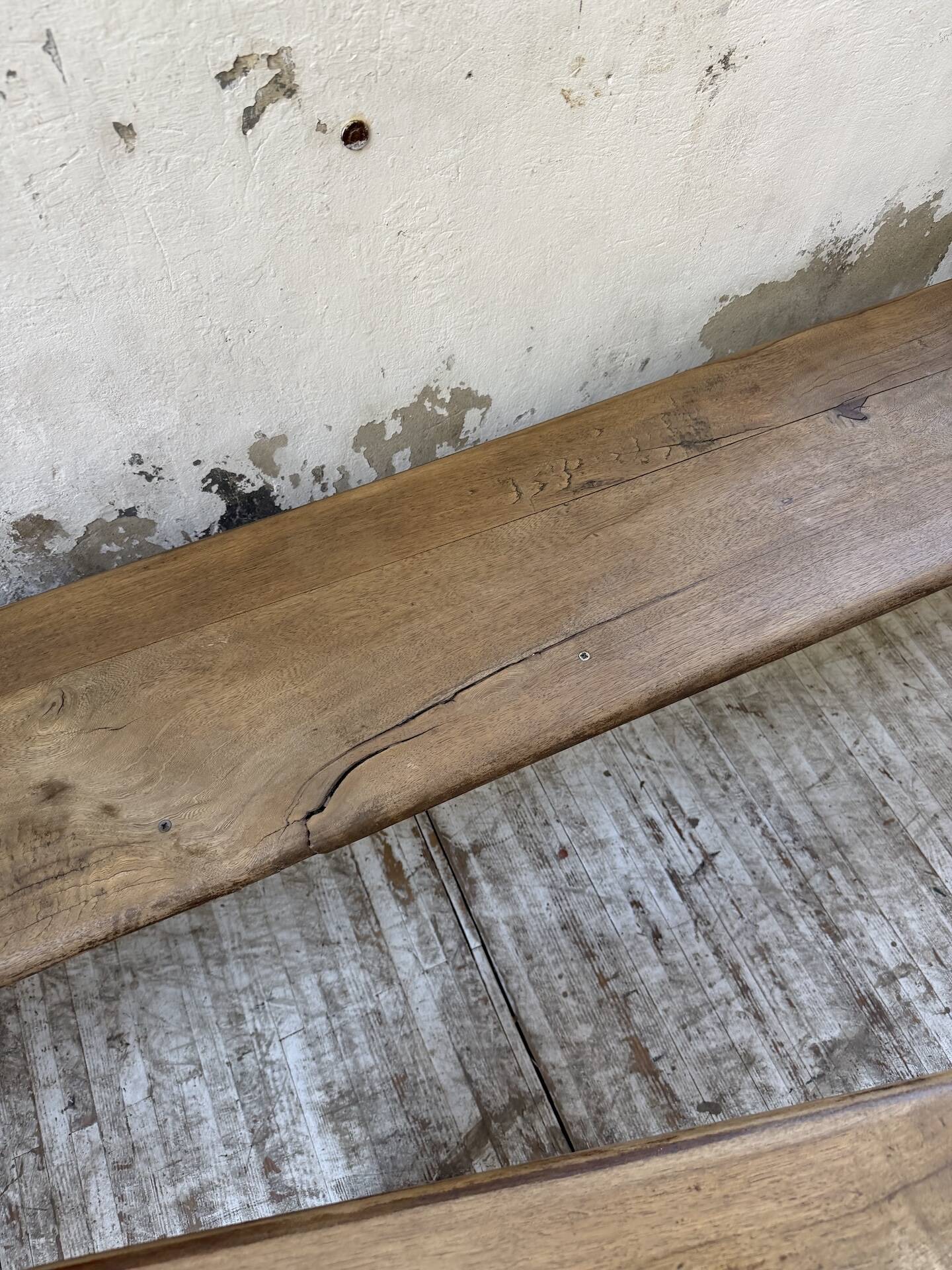 Set of two rustic oak farm benches 2m