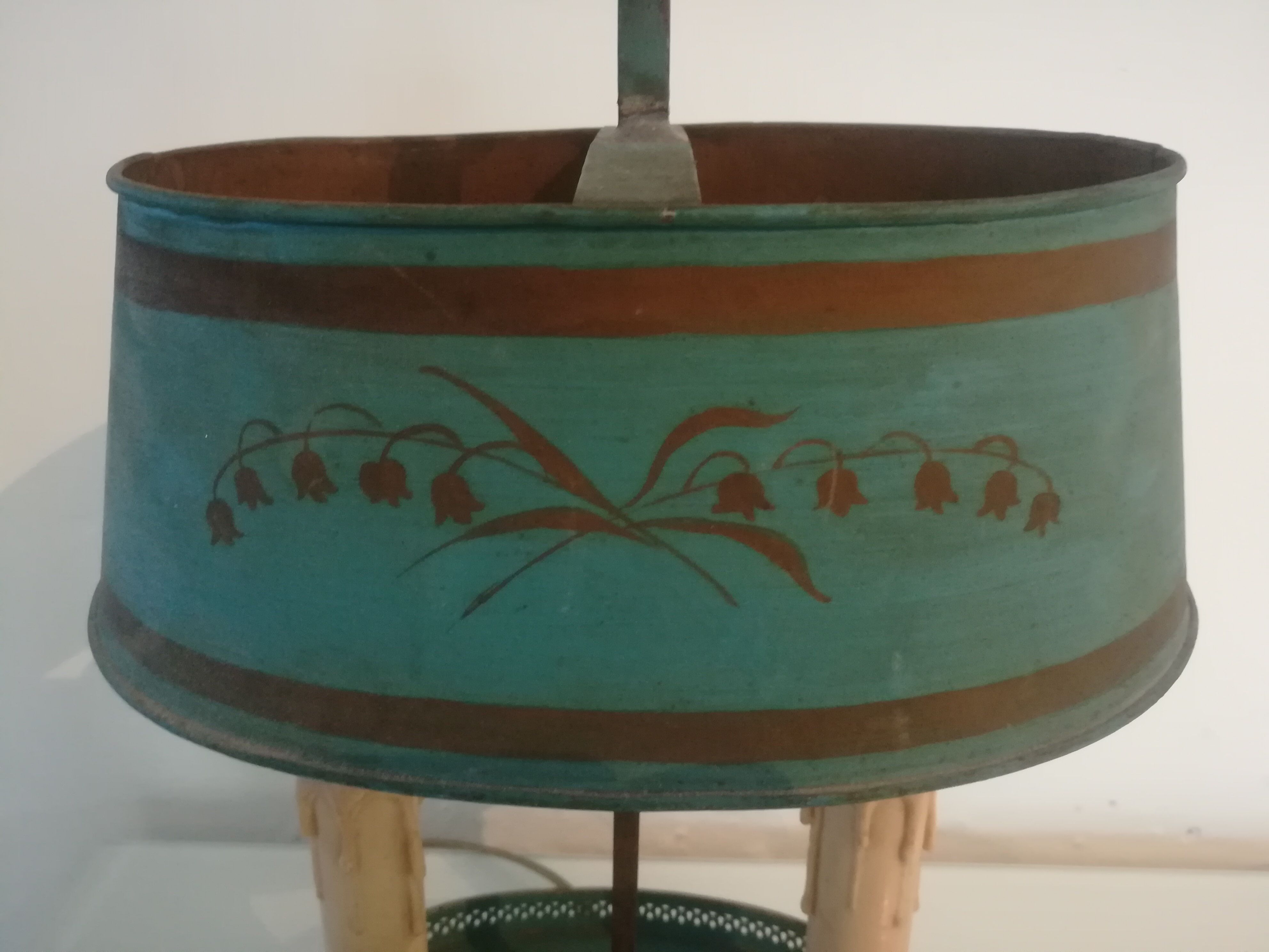 Painted metal hot water bottle lamp