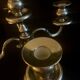 2 candlesticks, candelabras, silver metal, 5 flames, 37 cm