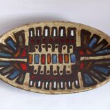 Abstract Brutalist Ceramic Centerpiece Plate by Perignem, Belgium, 1960s.