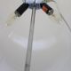 Guzzini Meblo floor lamp with plastic shade, Italy 1970 — Space Age chrome modern