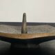 Brutalist bronze candle holder