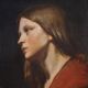 Peinture italienne du 19e siècle, portrait d'une jeune fille