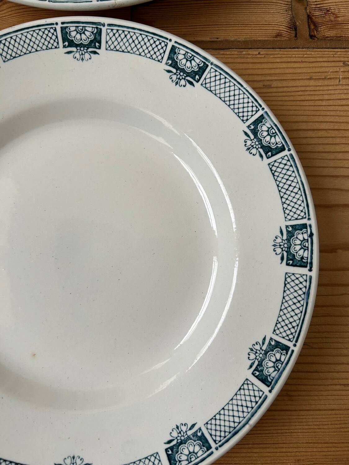 Set of 9 antique flat plates