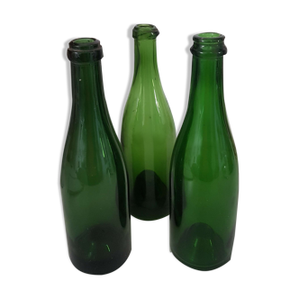 Lot of 3 old bottles blown glass