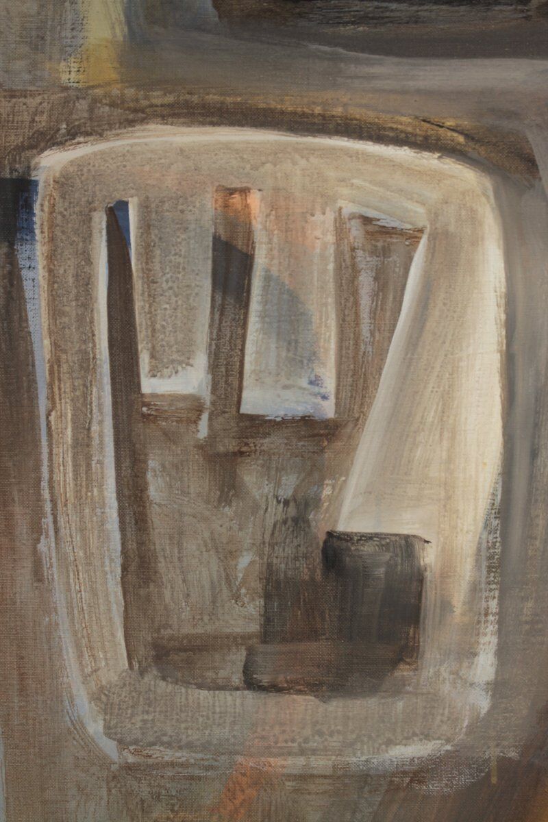 Large abstract oil on canvas dated 1969 - Henri Larriere (1935-2024)