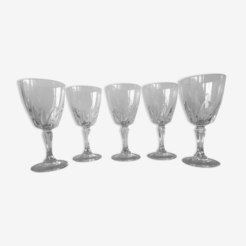 5 verres à pied anciens