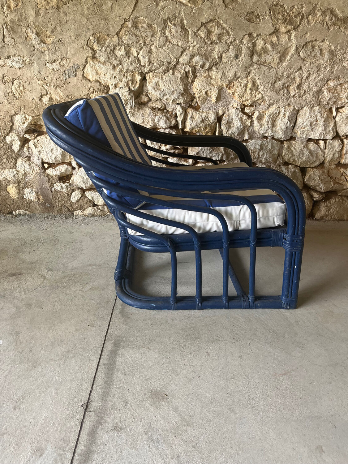 Pair of rattan armchairs 60s