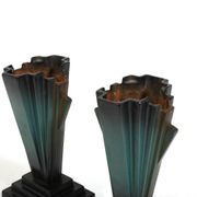 Vases mortuaires danois Art Déco en fer émaillé, années 1920