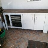 Old cabinetmaker's workbench with oak top and foot