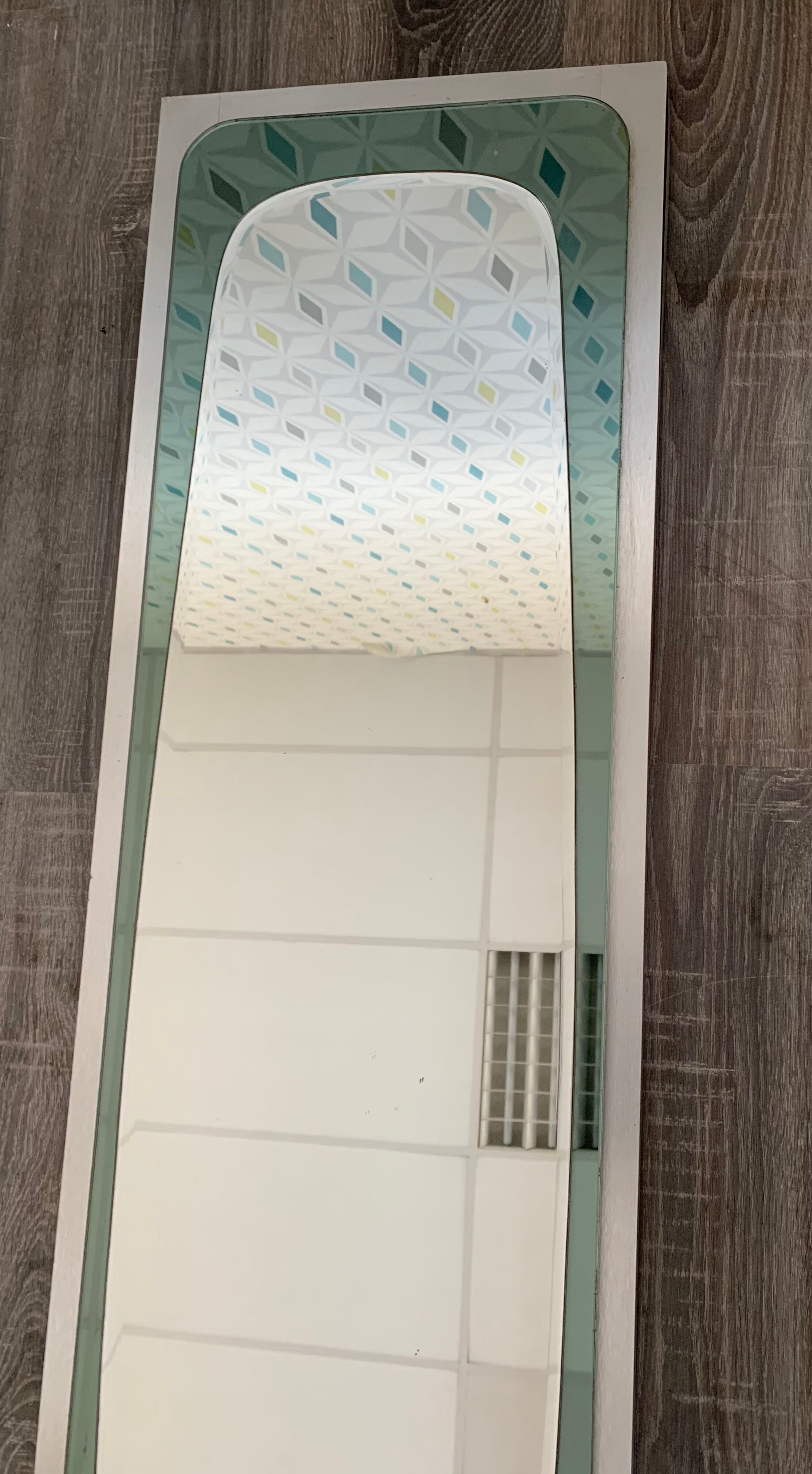 Miroir en pieds verre fumé vintage