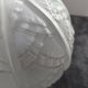 Antique large globe ceiling light, pressed glass, by Hettier & Vincent