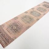 Tapis de course vintage turc orange en laine douce 3X12