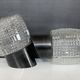 Pair of vintage moulded glass wall lights from the 70s.