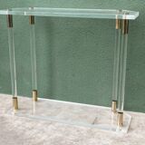 Console, altuglass, 1970s, in the style of Charles Hollis Jones.