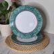 Flat plates fine porcelain green rim