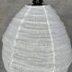 Small Japanese-style natural rattan and linen pendant light in the shape of a drop H40 D35