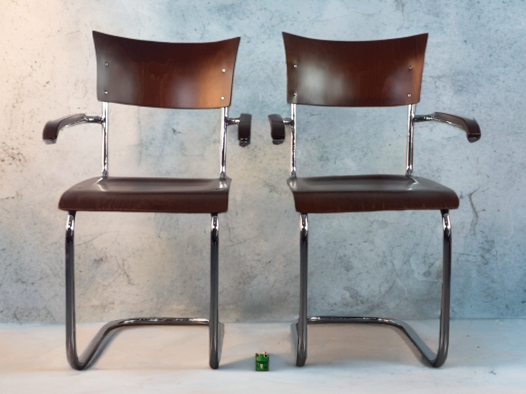 Paire de chaises Mücke Melder, Bauhaus tchèque 1930s