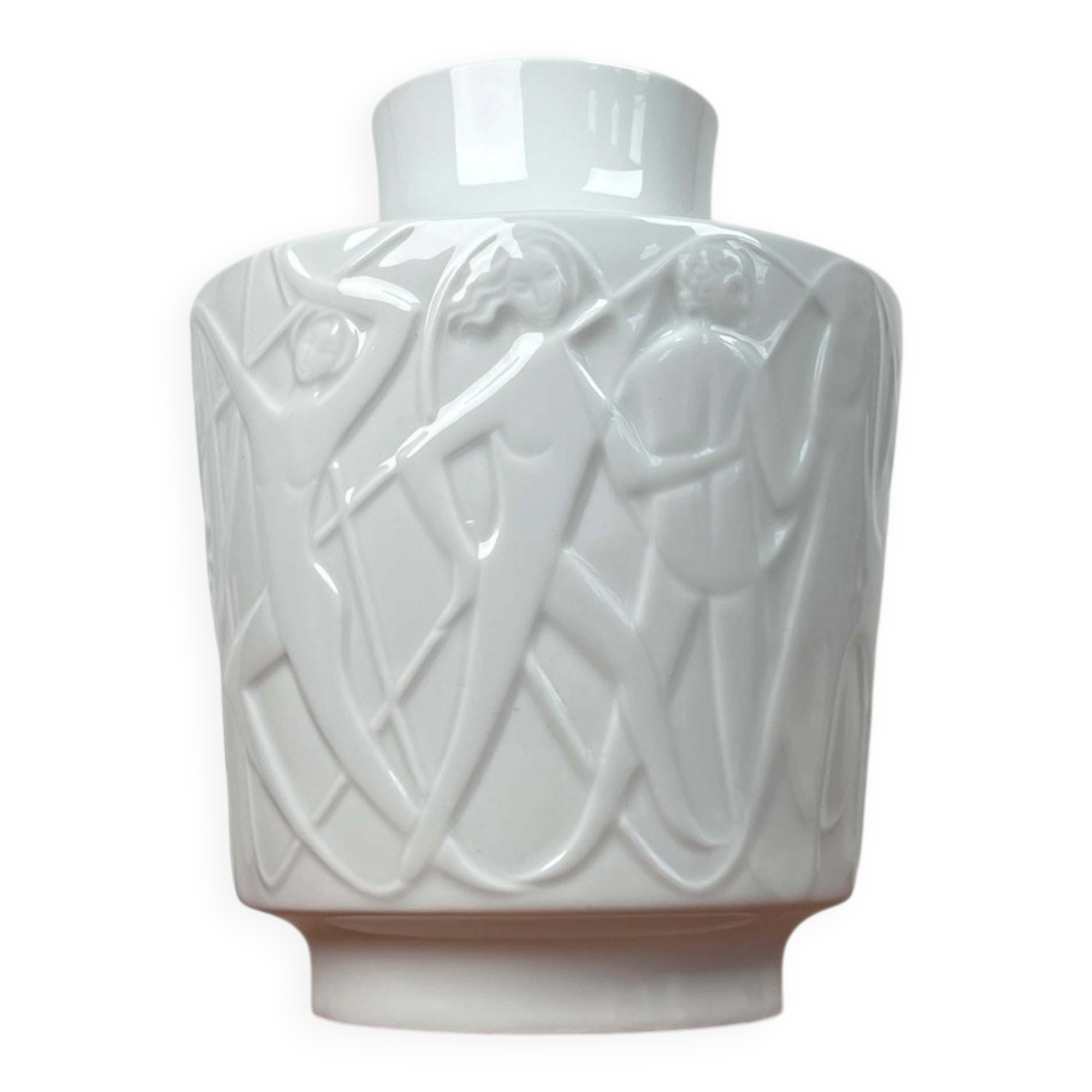 Vintage White Porcelain Vase from the Paradies Series by Kurt Wendler for Edelstein Bavaria, 1970s