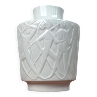Vintage White Porcelain Vase from the Paradies Series by Kurt Wendler for Edelstein Bavaria, 1970s