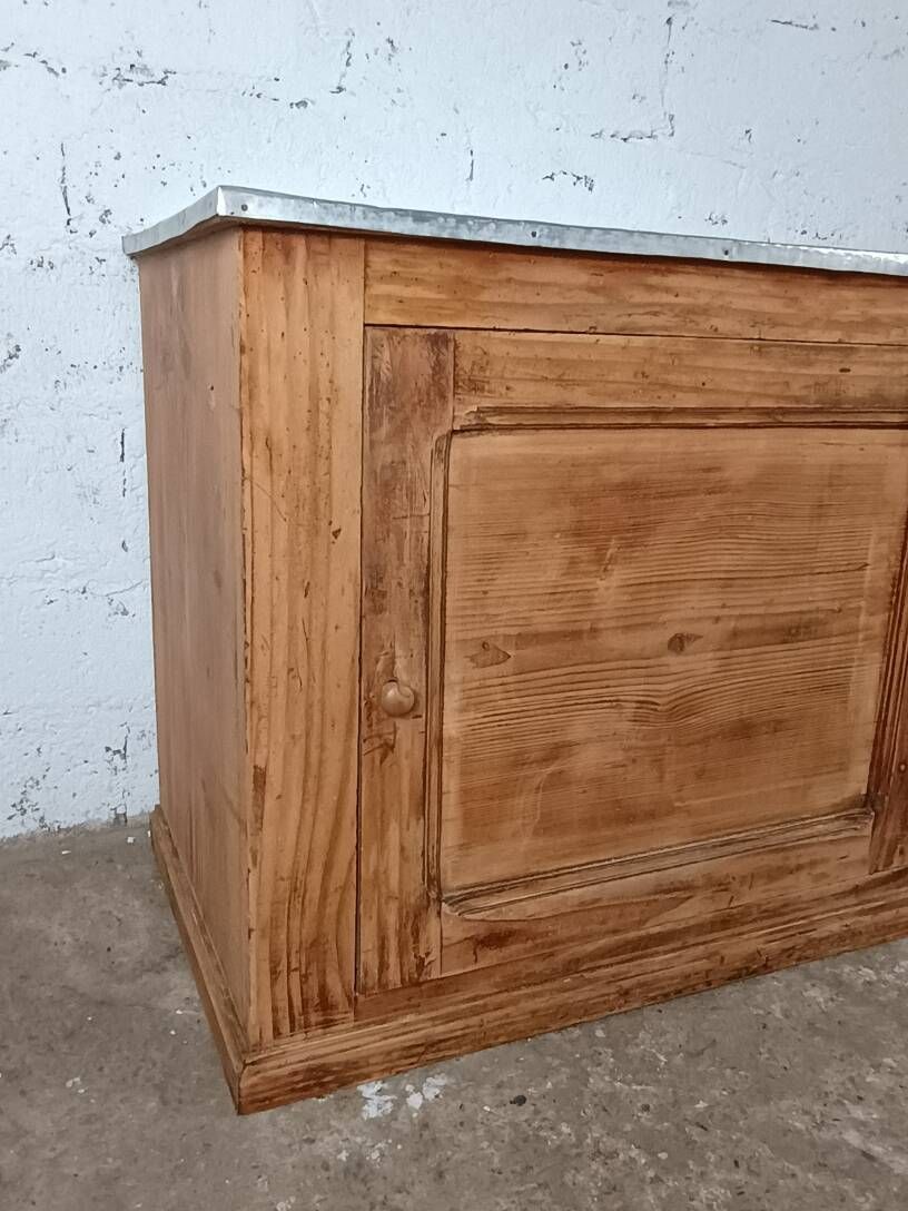 Small trade furniture with zinc top, early 20th century